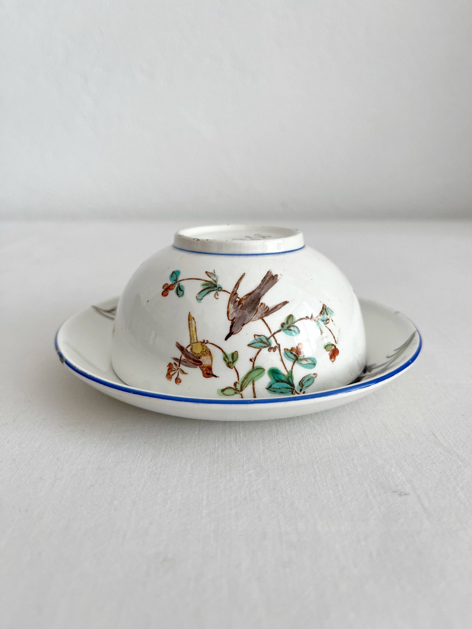 Polychrome ironstone cup "Nella" by Jules Veillard, Bordeaux (JVB)