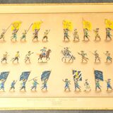 Set of 3 illuminated plates by S. Lemoine