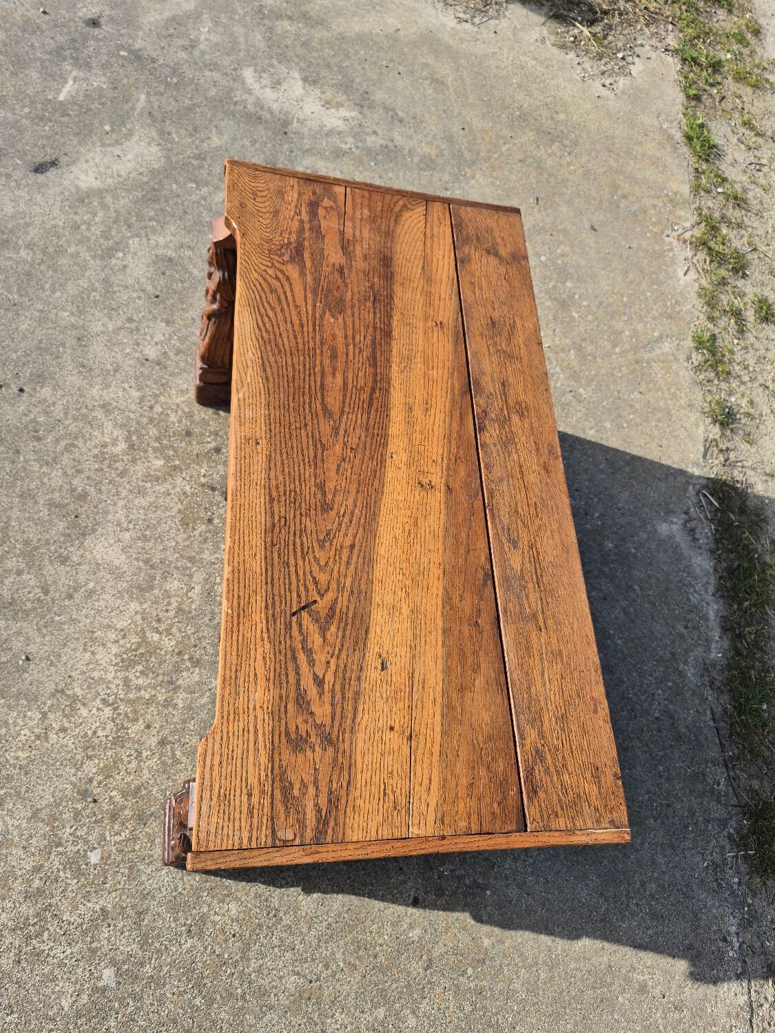 Antique chest wood carving oak