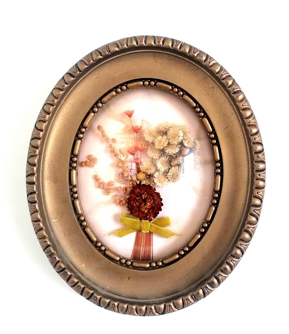 Domed frame dried flowers