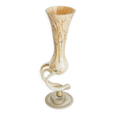 Vintage mid-century artistic vase, beige sand, Murano glass, Europe, 1970.