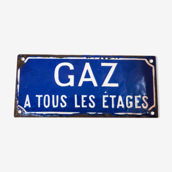 Plaque émaillée Gaz à tous les étages