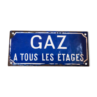 Plaque émaillée Gaz à tous les étages