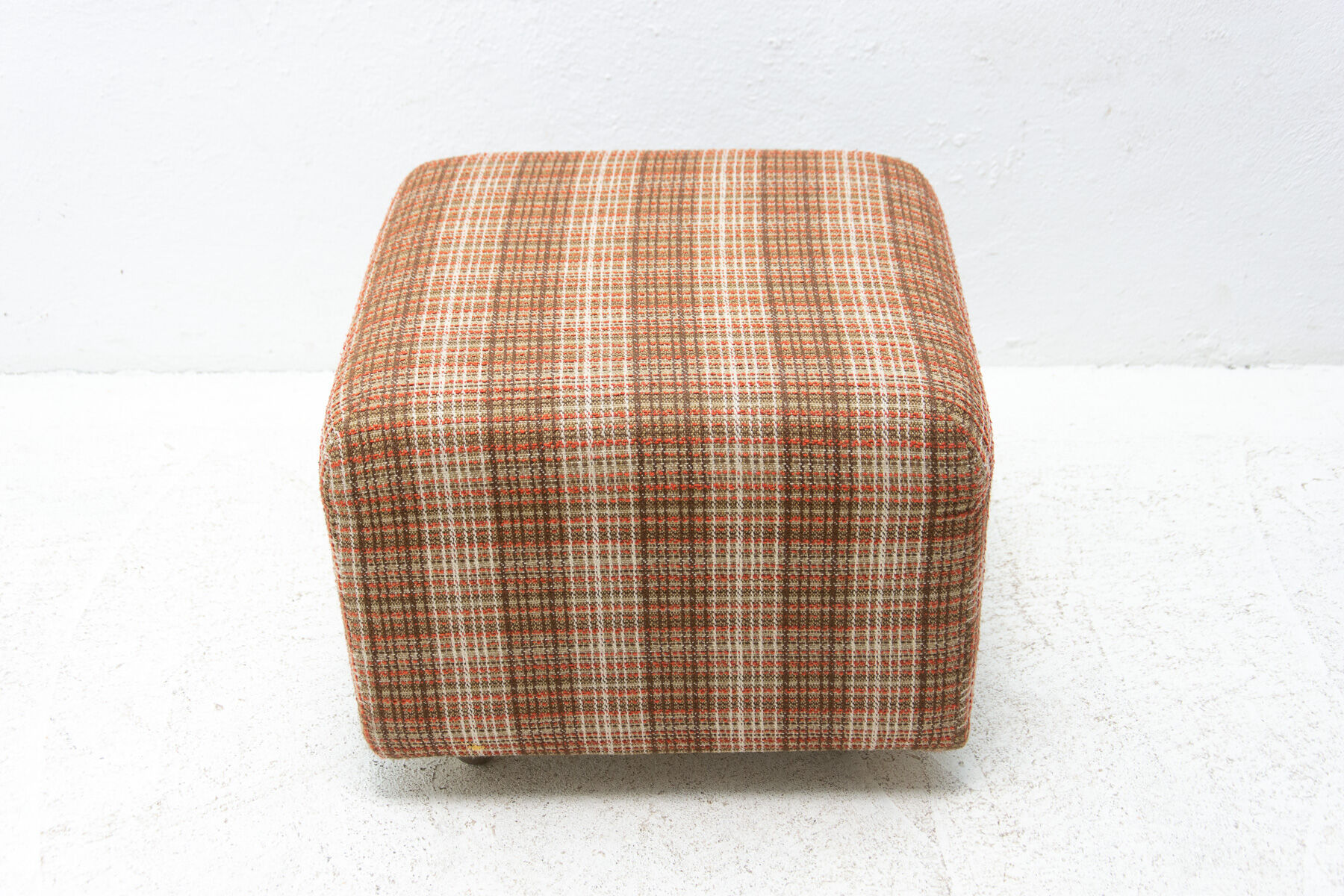 Eastern bloc upholstered pouffe, 1980´s, Czechoslovakia