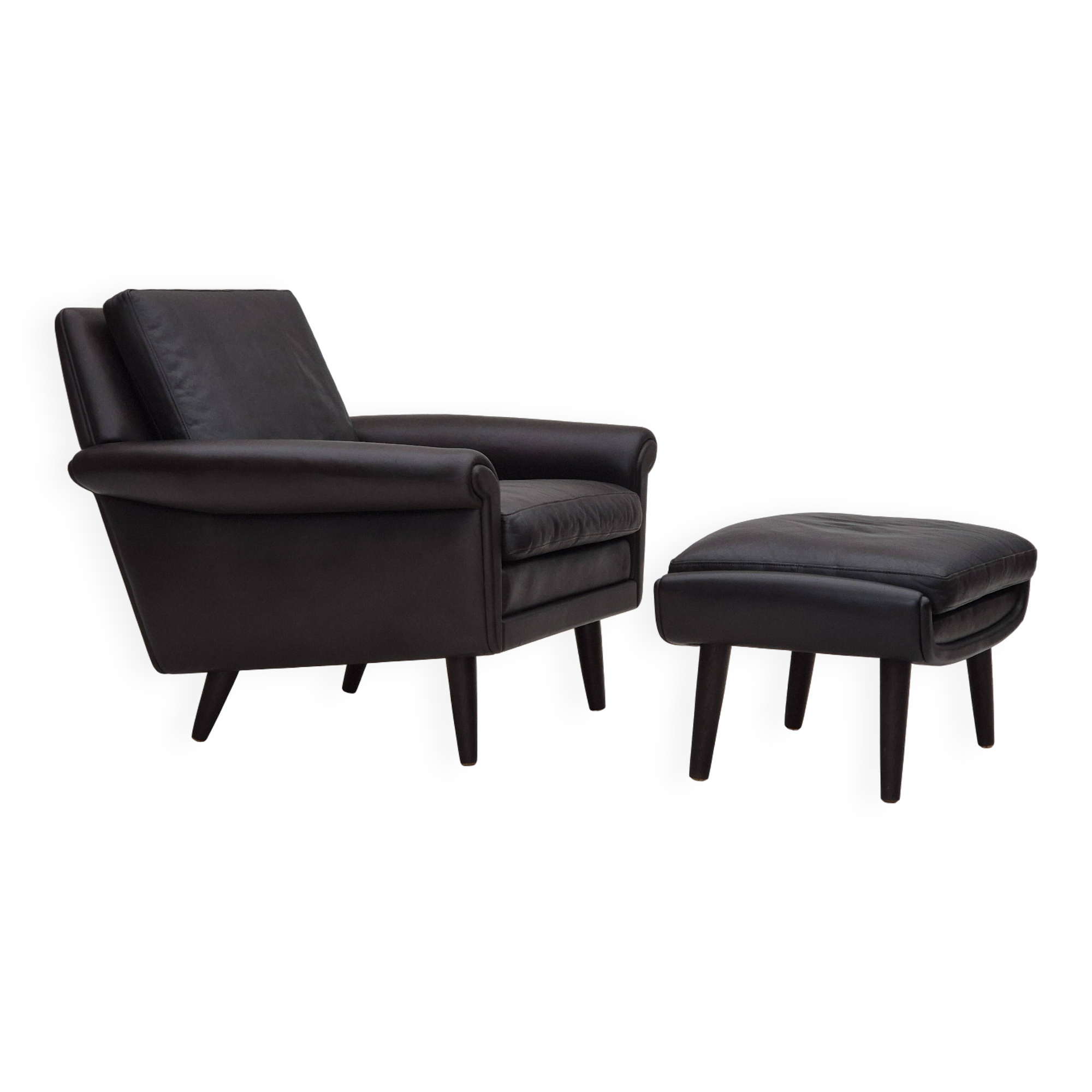 1960s, Danish design by Aage Christiansen, model "Diplomat", lounge chair with footstool.