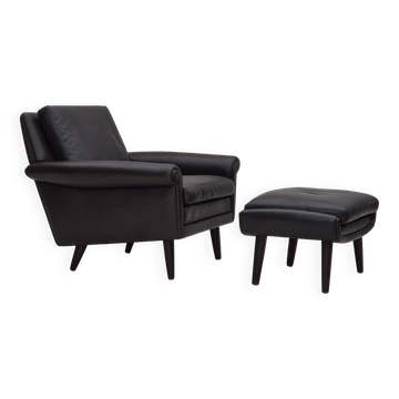 1960s, Danish design by Aage Christiansen, model "Diplomat", lounge chair with footstool.