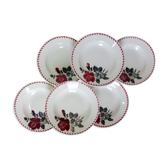 6 St Amand soup plates, Café Mars model