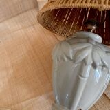 Ceramic lamp, 2M fabric cable, rope shade