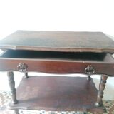 Rolling service with wooden drawer