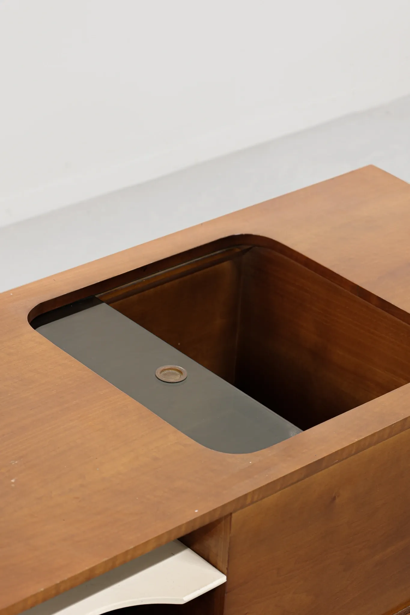 Italian 1970s Wooden Bar Cabinet on Castors