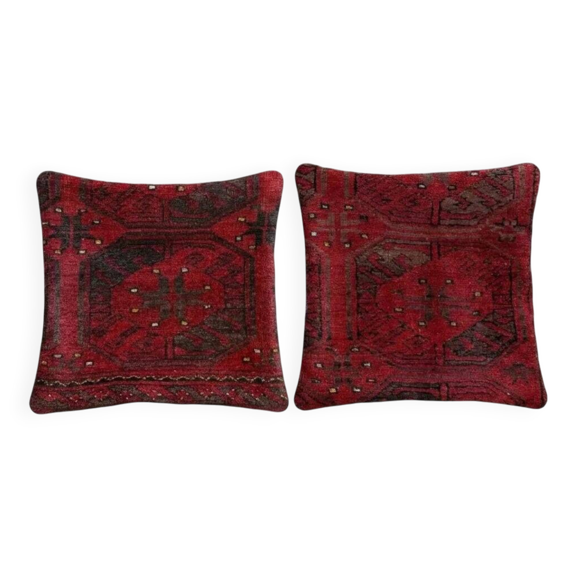Lot de 2 housses de coussin turque vintage 38x38 cm