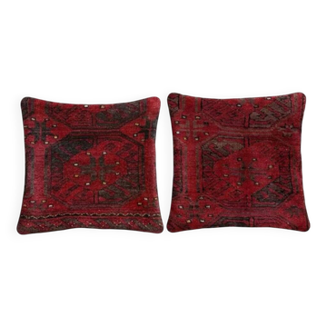 Set of 2 vintage Turkish cushion covers 38x38 cm