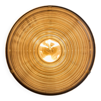 Ribbed glass wall lights in the manner of Mario Bellini, Italy, 1960s