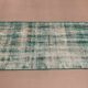 Distressed Turkish Narrow Runner 288x84 cm wool Vintage rug, Overdyed Green