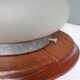 Mushroom lamp in solid pine and opal glass, circa 1980.