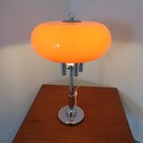Italian orange plastic and chrome table lamp, 1960s