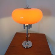 Italian orange plastic and chrome table lamp, 1960s