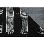 1970s Vintage Turkish Oushak Handmade Wool Cotton Black Runner Rug 169x190