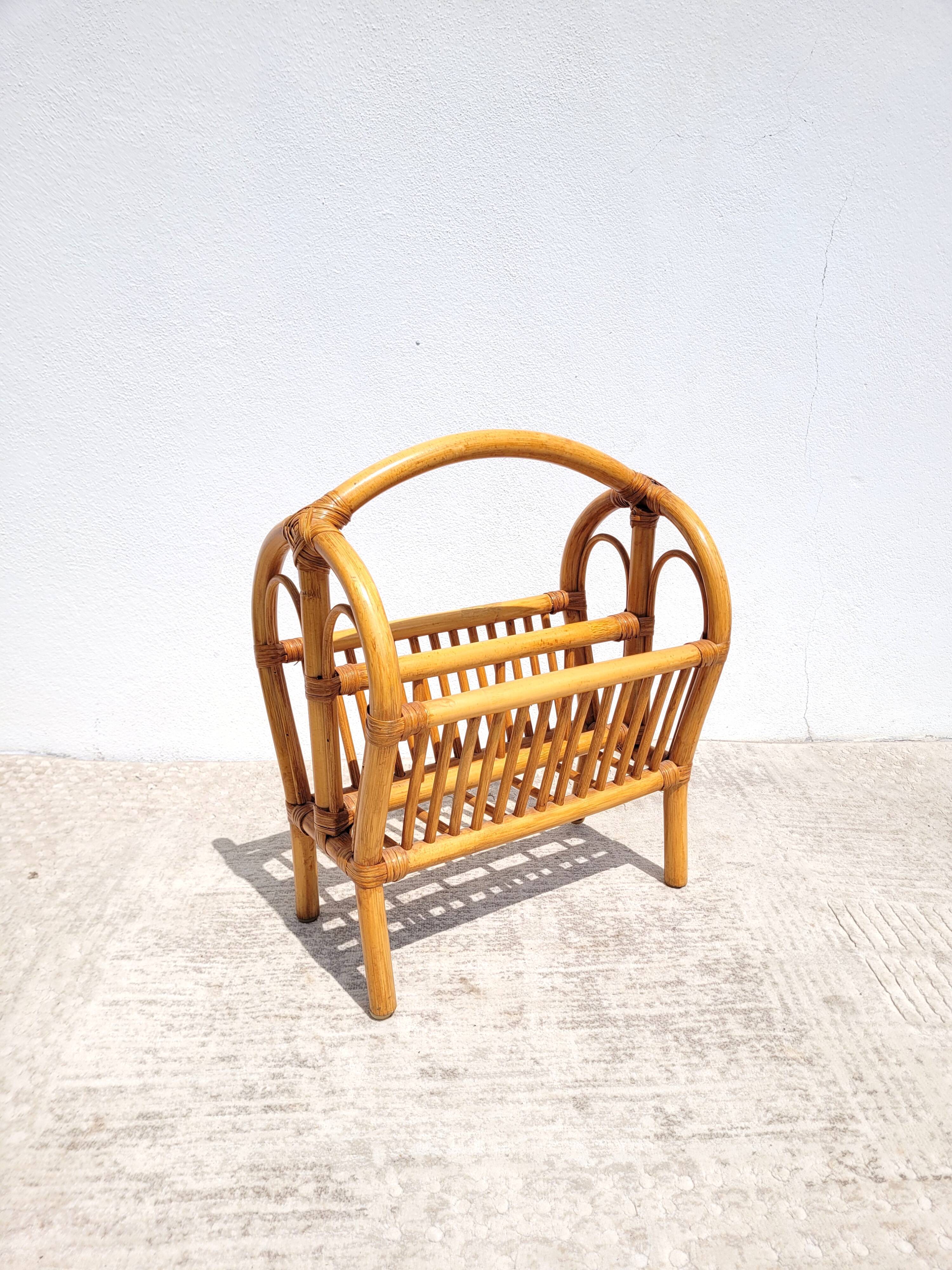 Rattan magazine holder