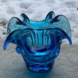 Vintage blue Murano glass catchall