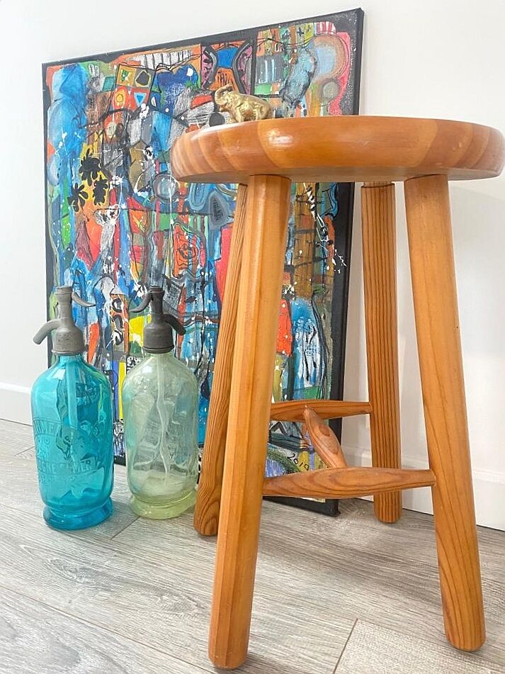 Pine tripod stool