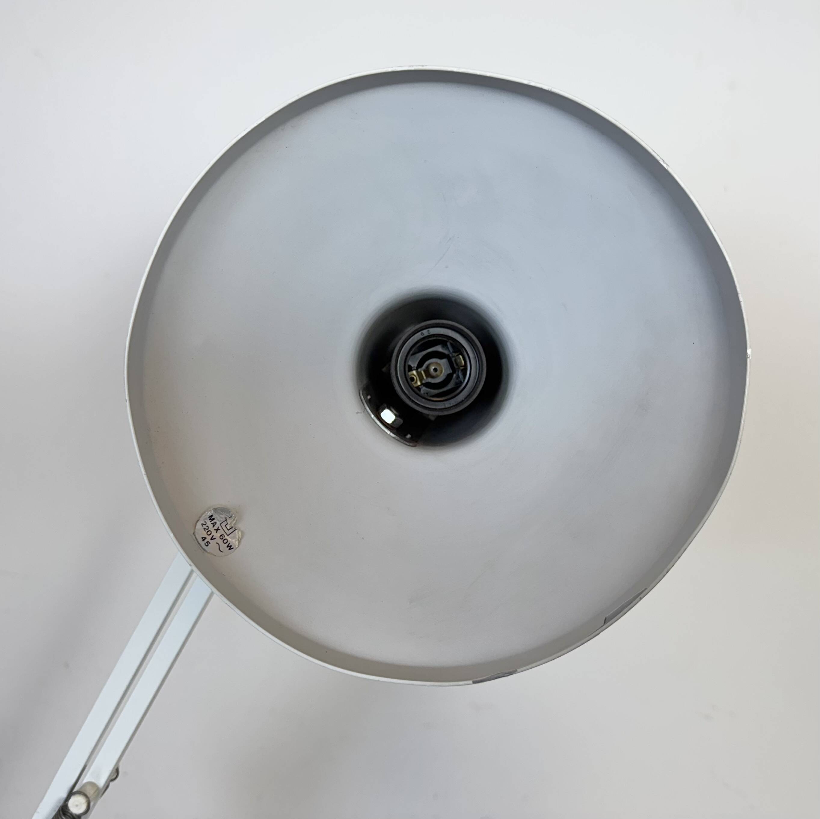 Vintage White Italian Architect Table Lamp, 1970s