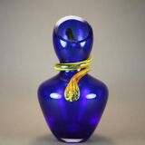 Vintage cobalt blue vase, Chribska blue glass, made in Czech Republic, art of glass,cobalt blue