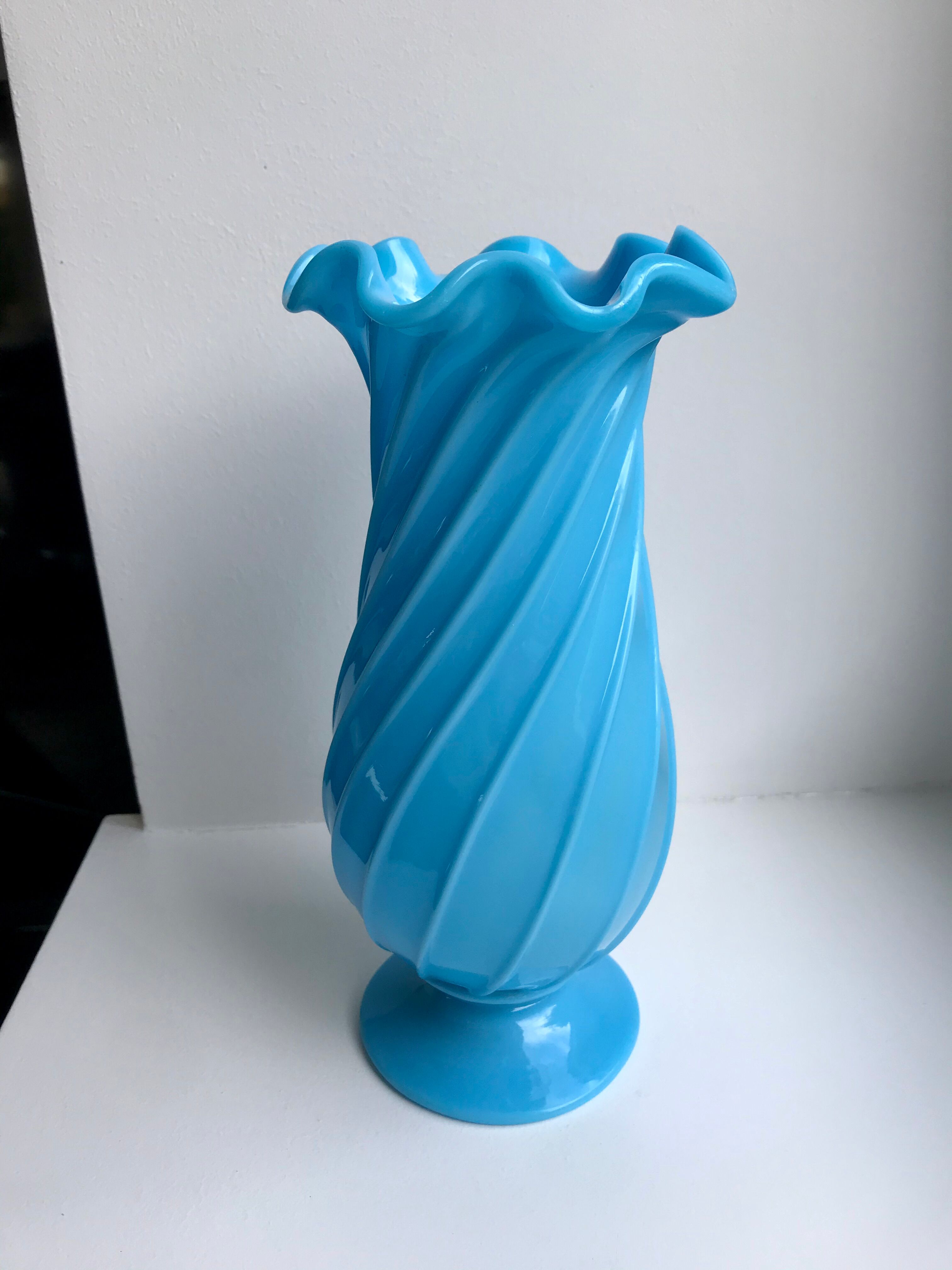 Turquoise blue opaline vase early twentieth century