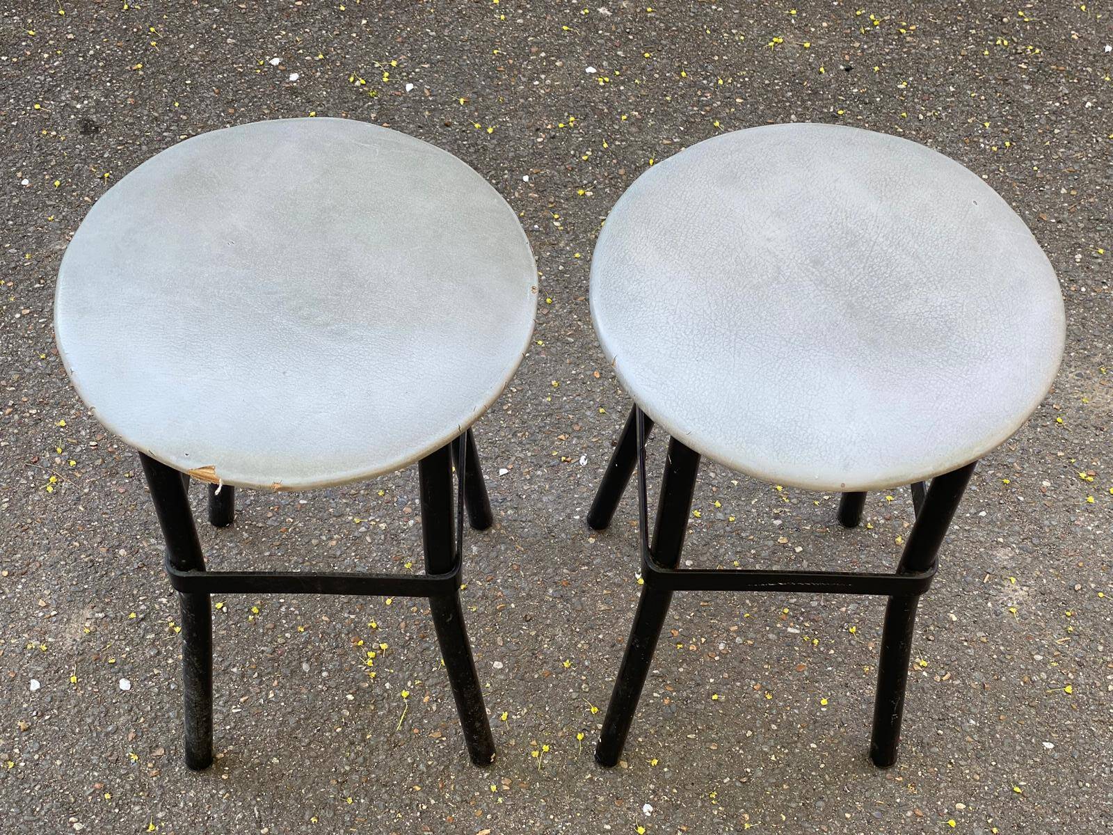 Pair of black and gray stools from the 60s