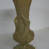Opaline beige swan decor vase