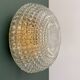 Vintage globe wall or ceiling light in molded diamond-point glass
