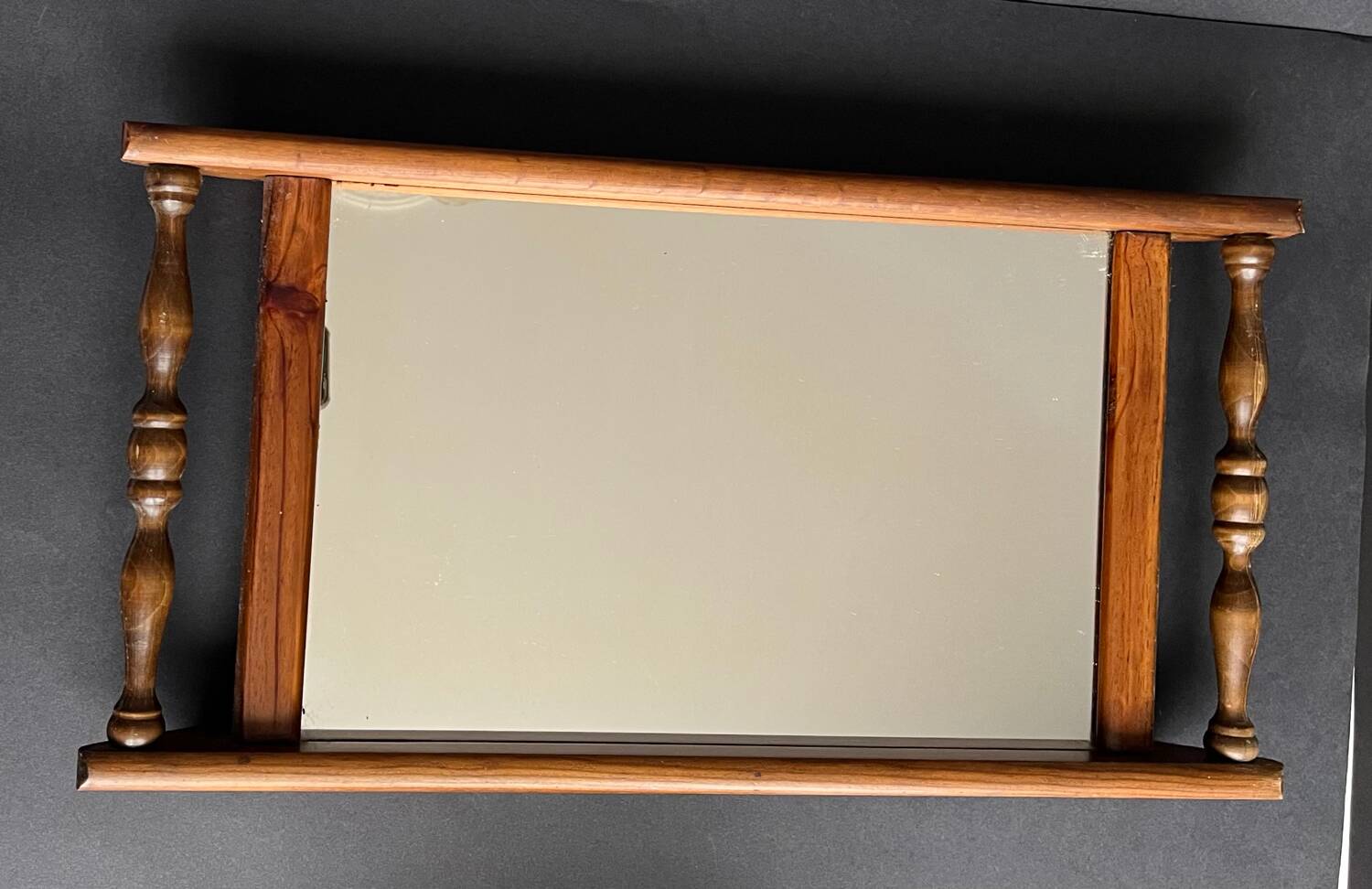 Vintage wooden mirror tray