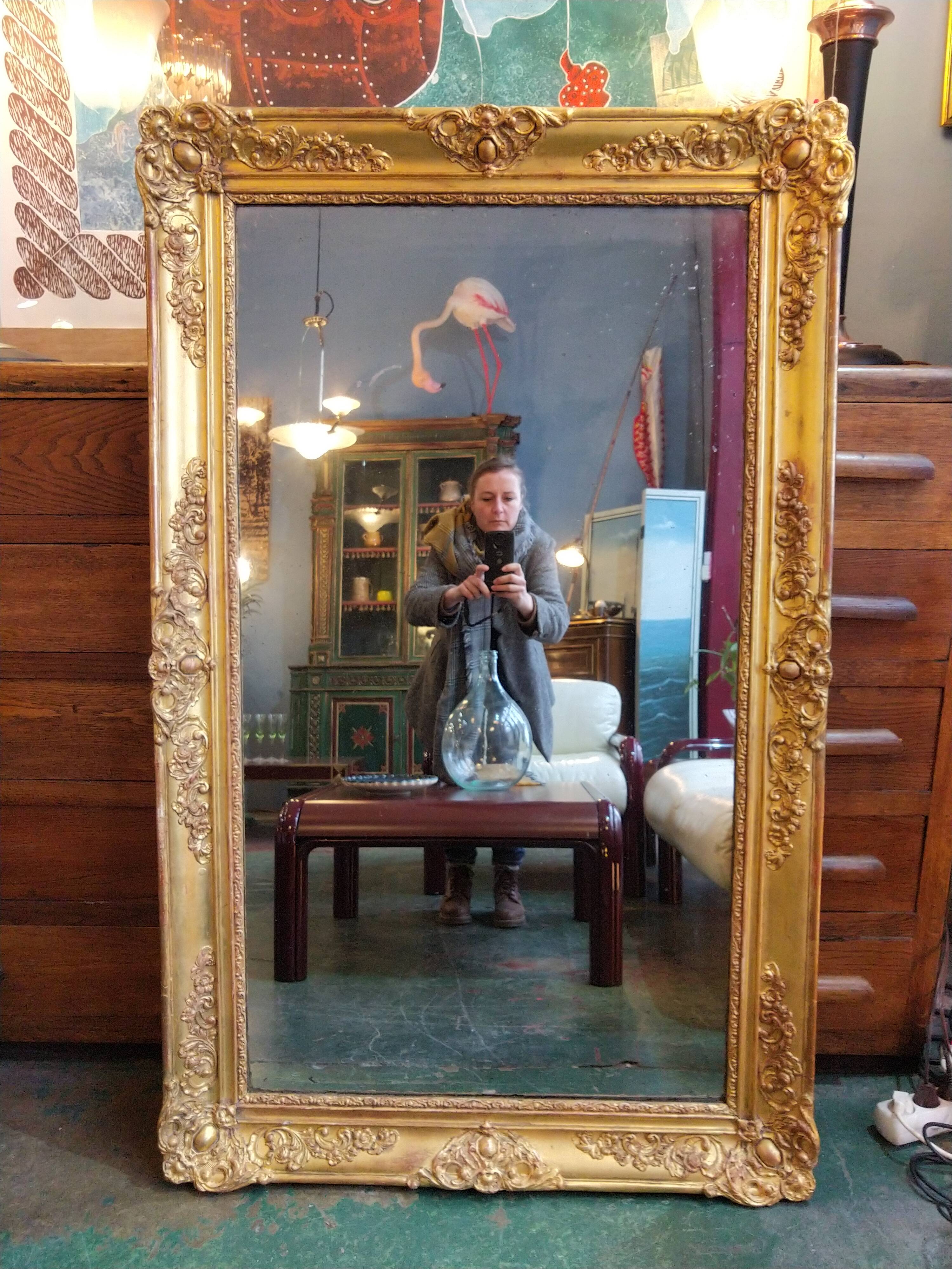 Golden mirror 144x90cm