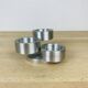 Vintage brushed aluminum triple candle holder