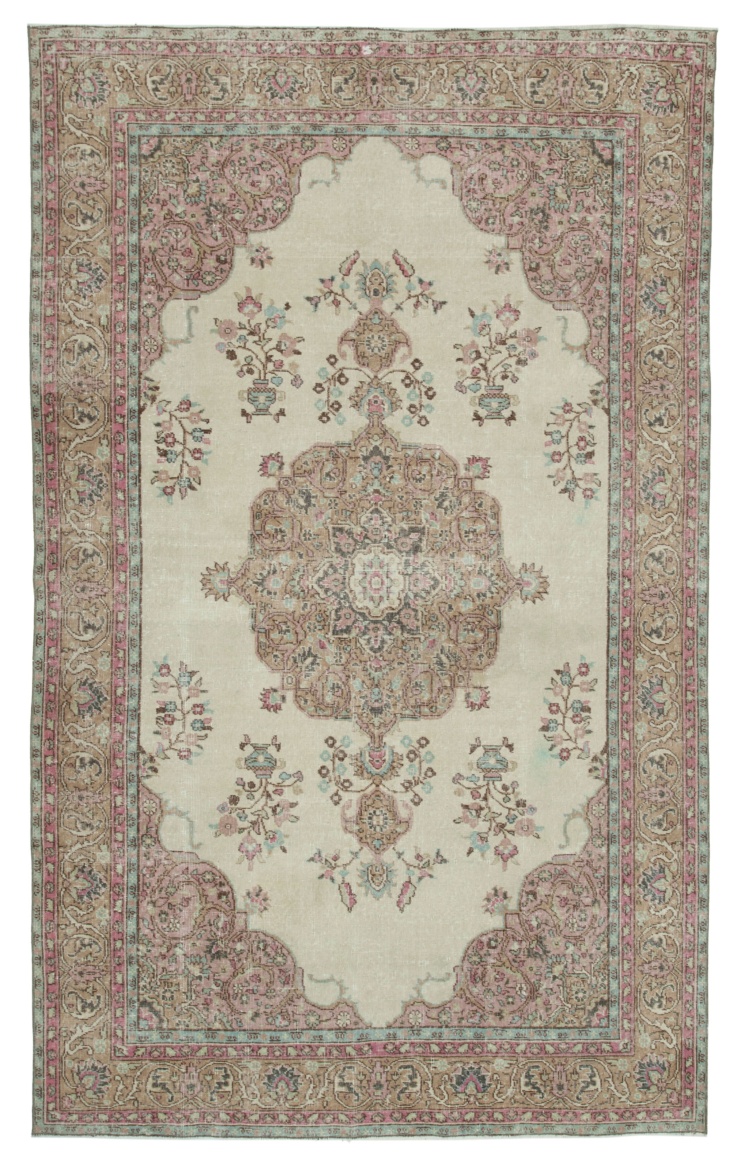 Hand-knotted wool turkish beige carpet 190 cm x 311 cm - 25054