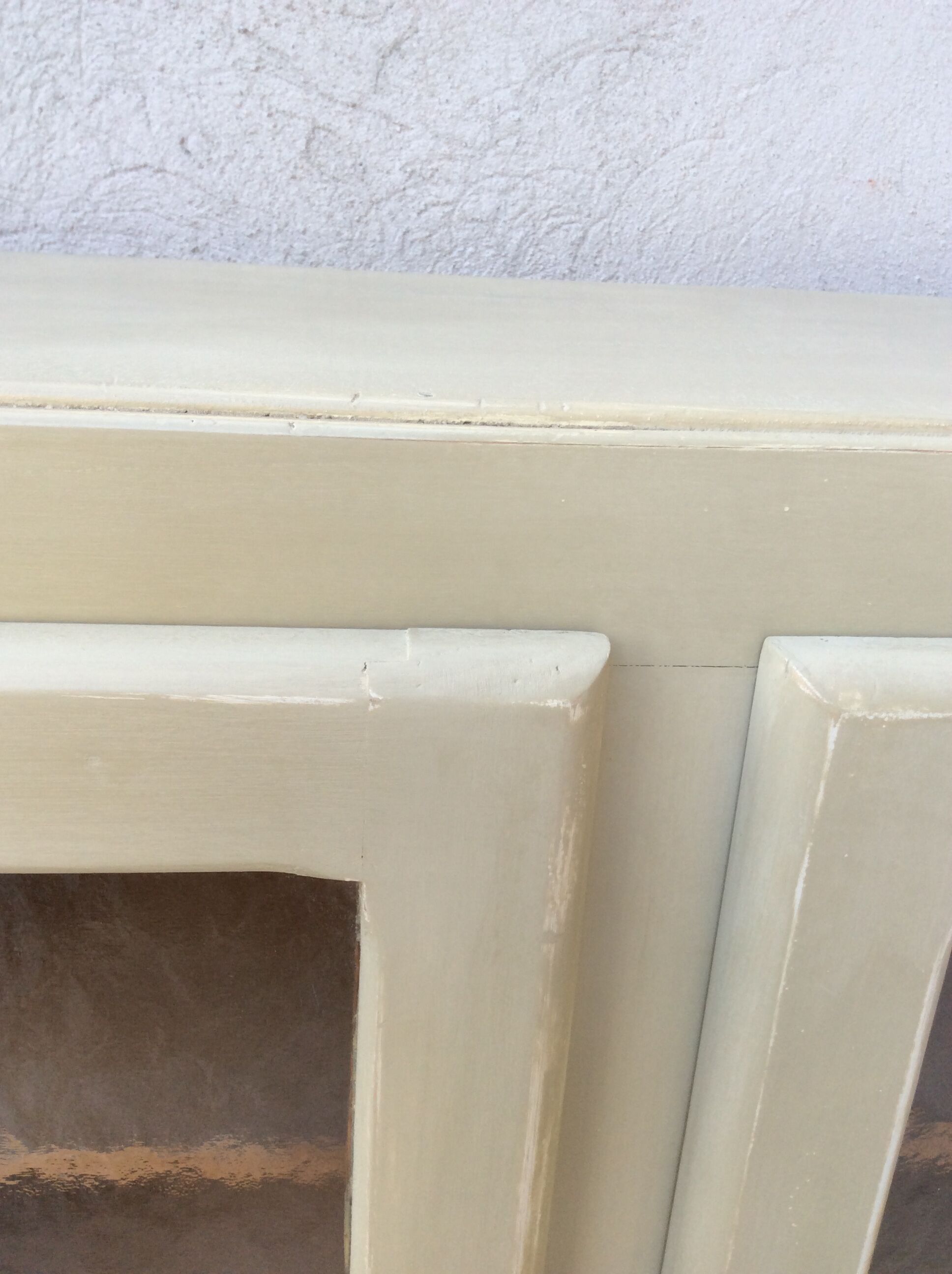 Top buffet glass doors 50s patinated almond green