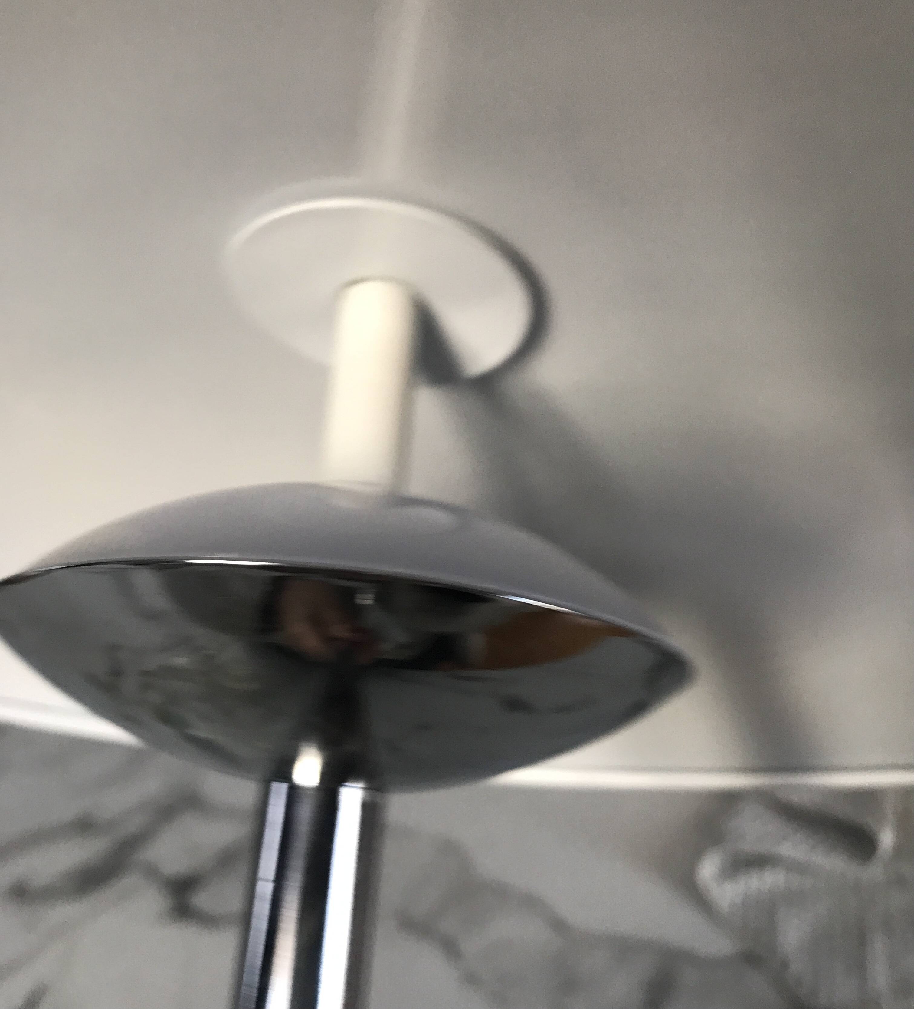 Chrome metal UFO or mushroom lamp
