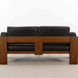 Bastiano Leather Sofa in Black by Tobia Scarpa for Gavina / Knoll