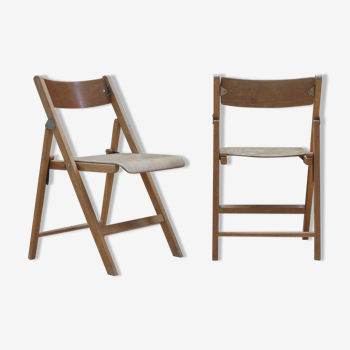 Paire de chaise pliantes bois