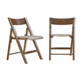 Pair of wooden folding chairs