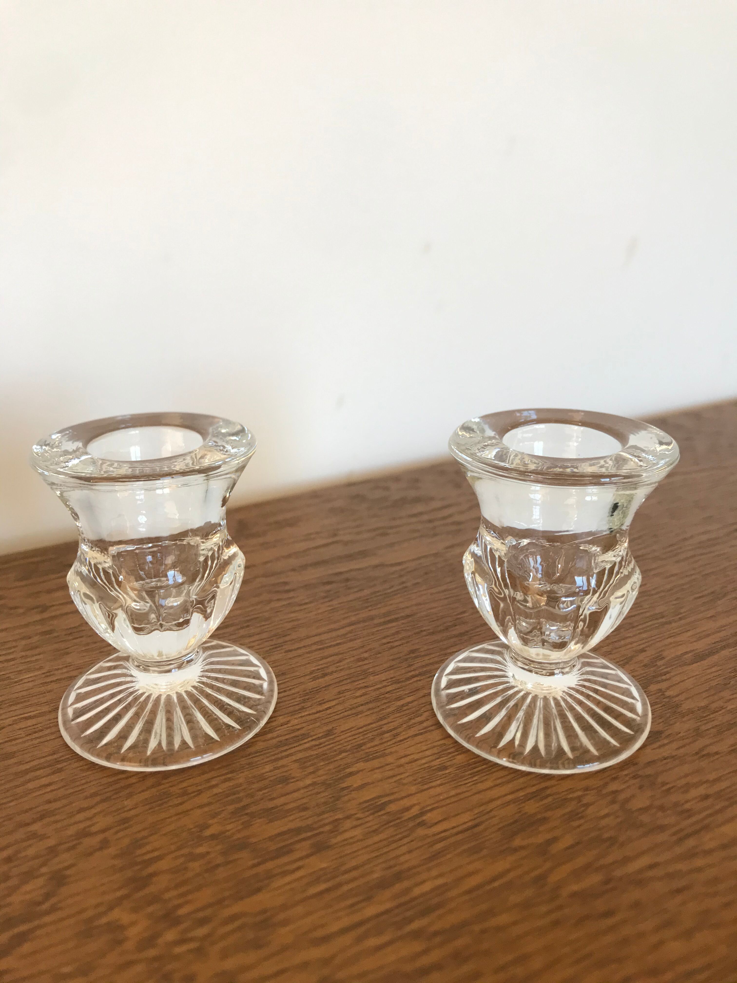 Glass candle holders