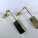 Postmodern pair of articulated brass wall lamps by Baulmann Leuchten. Germany 1980s