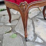 Louis XX chairs, walnut & red velvet