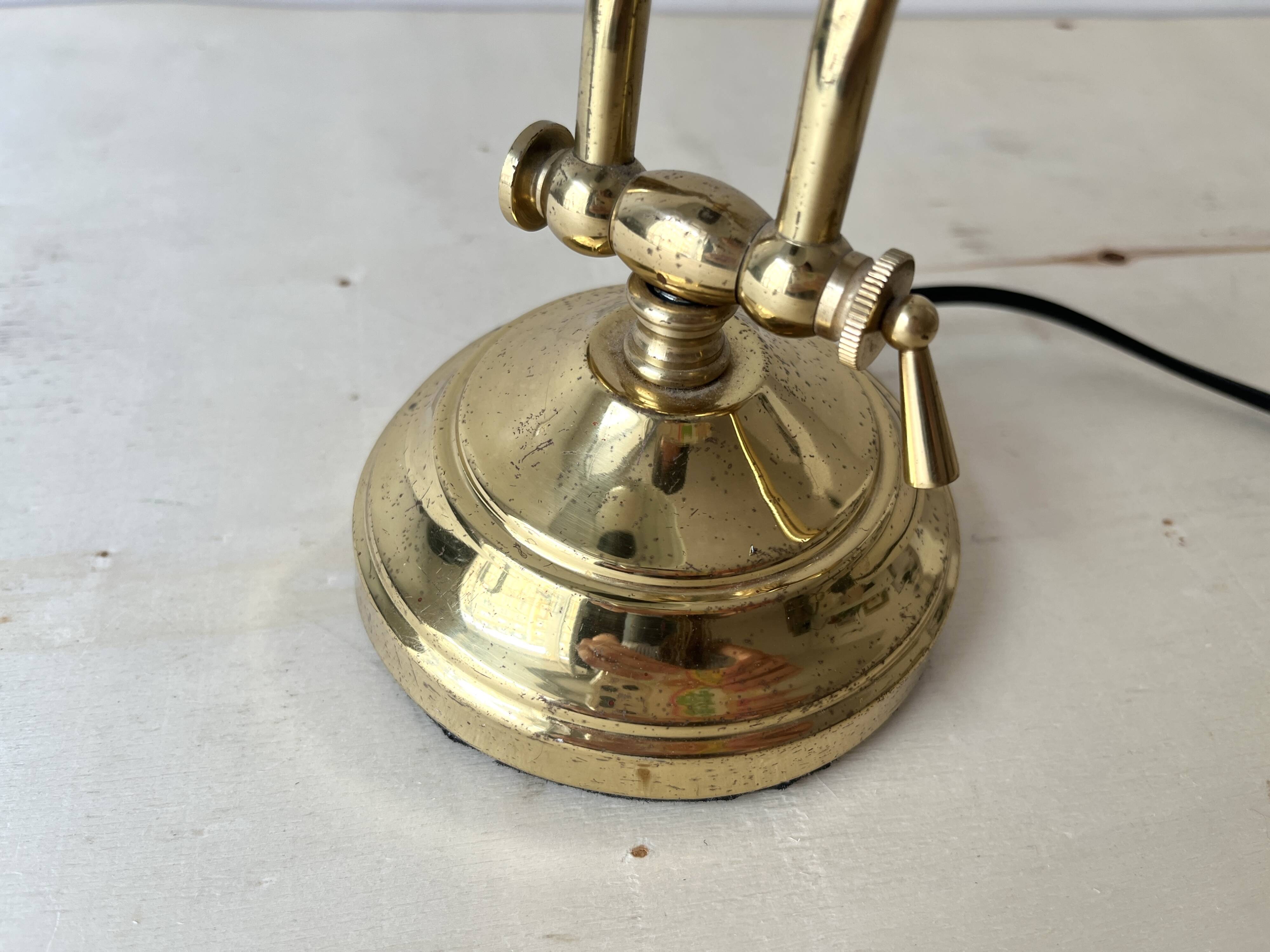 1950s brass "shell" desk lamp, vintage lighting