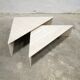 Series of 2 vintage travertine coffee tables published by Roche Bobois