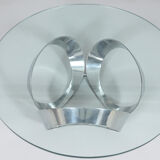 Knut Hesterberg. Space Age coffee table by Knut Hesterberg for Ronald Schmitt, diamond aluminium, 1970s, Germany.