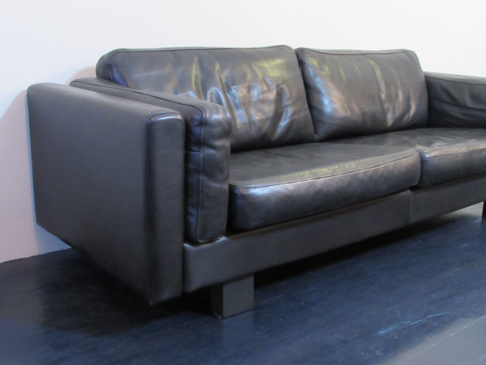 Black leather sofa from Denmark