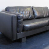 Black leather sofa from Denmark