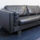 Black leather sofa from Denmark
