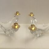 Paire de chandeliers en cristal